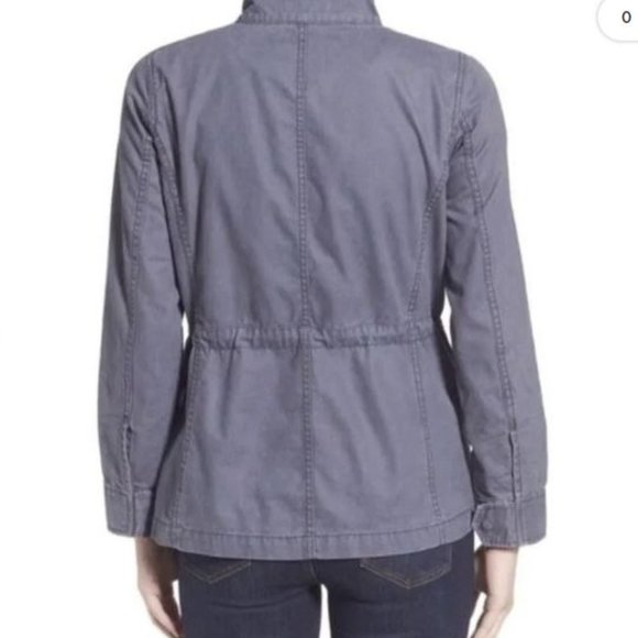 Madewell Fleet Utility Jacket Coat Ink Blue Denim Twill Gray Zip Light Military - Picture 2 of 3